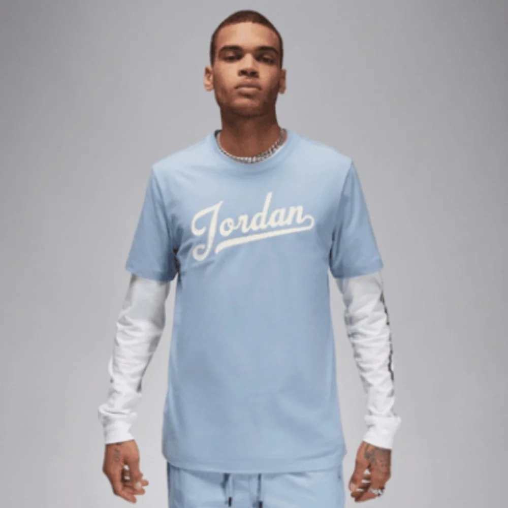 Jordan Flight MVP Men's T-Shirt Blue Grey/Sail/Sail Size Small